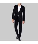 Black Notch Lapel Velvet 2 Piece Suit for Men