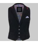 Black Velvet Collar Waistcoat for Men