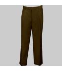 Brown Dress Pants Regular Leg Pleated With Cuffs