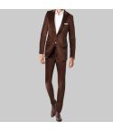 Brown Notch Lapel Velvet 2 Piece Suit
