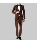 Brown Velvet Tuxedo 2 PIECE Suit for Men