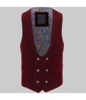 Burgundy Velvet Low U Waistcoat