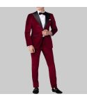 Burgundy Velvet Tuxedo Suit for Men