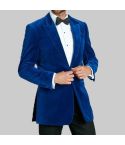 Classic Royal Blue Velvet Jacket for Men