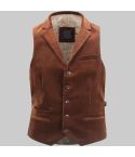Corduroy Brown Collar Waistcoat