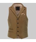 Corduroy Cream Collar Waistcoat