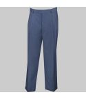 Dress Pants Regular Fit Leg Pleated With Cuffs in Blue