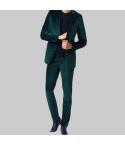 Emerald Notch Lapel Velvet 2 Piece