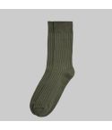 Forest Green Fine Ribbed Socks for Men