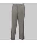 Gray Dress Pants Regular Leg Pleated Pants Pre-hemmed With Cuffs