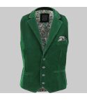 Green Velvet Collar Waistcoat for Men