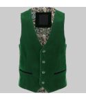 Green Velvet Plain Waistcoat