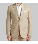 Linen Slim Fit 3 Piece Suit Khaki for Men