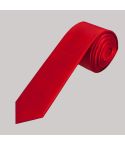 Plain Scarlet Red Skinny Men Satin Tie