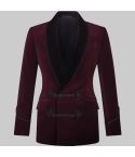 Plain Velvet Wine Smoking Jacket