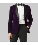 Purple Soft Velvet Jacket for Men