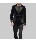 Quilted Black Velvet Jacket for Men
