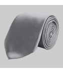 Silver Plain Silk Tie