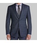 Slim Fit Suit Blue Windowpane for Men