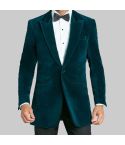 Teal Velvet Jacket for Men