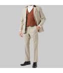 Theo Tweed Herringbone Red Check on Beige for Men