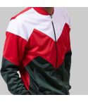 Track Suit Chevron Design in Red & Hunter Green