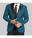 Tuxedo Slim Fit Peak Lapel Dinner Jacket, Teal