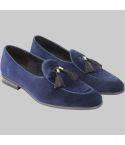 Velvet Tassel Loafer Navy