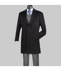 Wool & Cashmere Regular Fit Top Coat 38 Long in Black