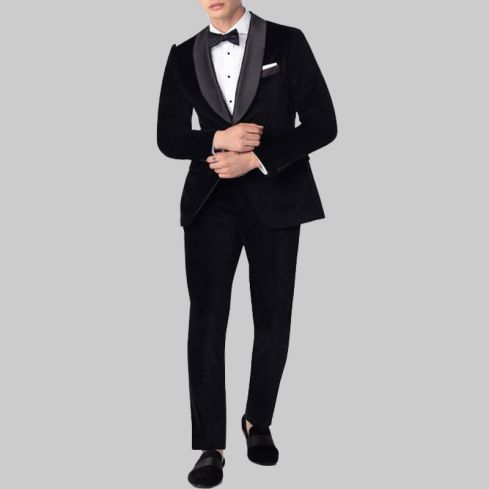 Black Velvet 2 Piece Suit For Men
