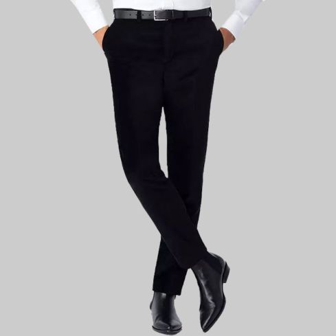 Black Velvet Suit Pant Mens