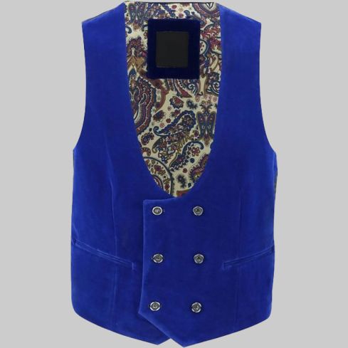 Blue Velvet Low U Waistcoat