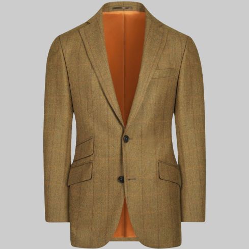 Borders Tweed Herringbone Mustard For Men