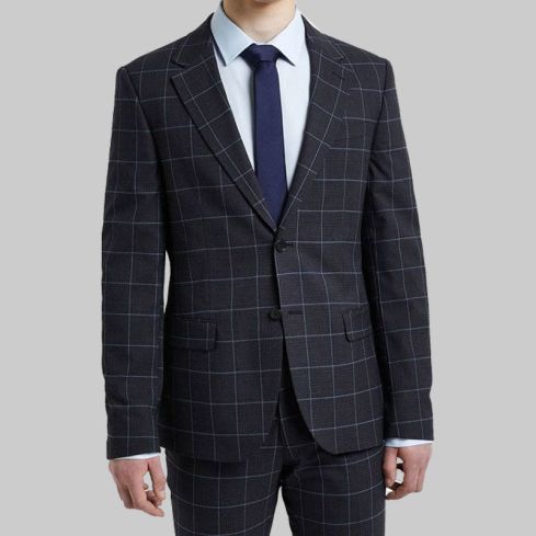 Check Stretch Sport Coat Blazer