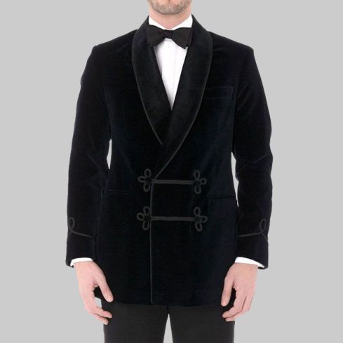 Elegant Black Velvet Jacket for Men