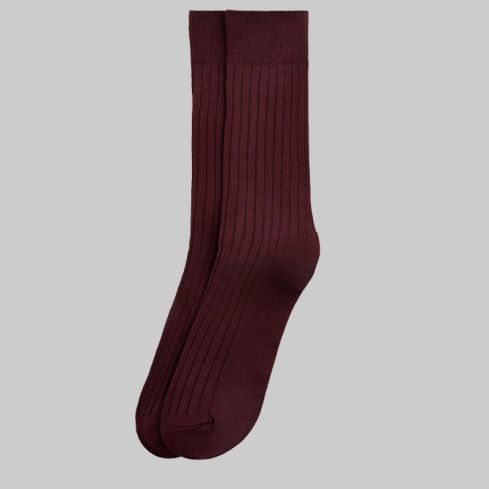 Fig Fine Ribbed Socks for Men