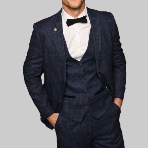 Harry Indigo Check Tweed Peaky Blinder Suit for Men