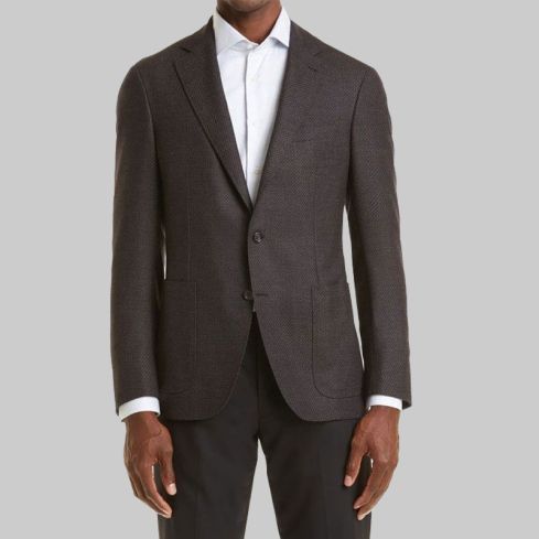 Kei Textured Neat Classic Fit Wool Blazer for Men