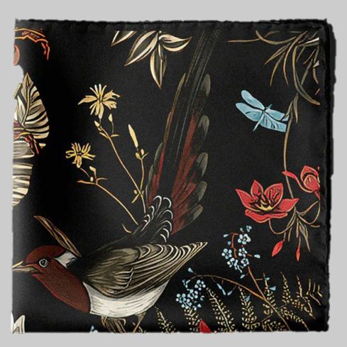 Kingfisher Silk Pocket Square for Men