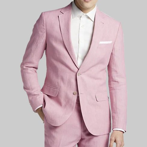 Linen Slim Fit 2 Piece Suits for Men