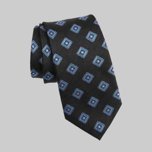 Medallion Silk Tie Black