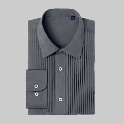 Mens Pleated Tuxedo Shirt