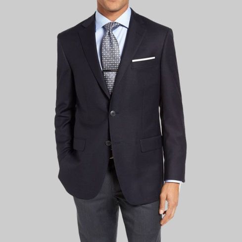 New York Classic Fit Wool Blend Blazer for Men