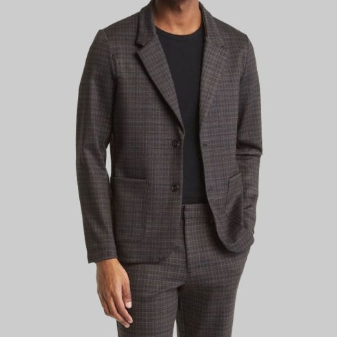 Plaid Stretch Travel Sport Coat Blazers