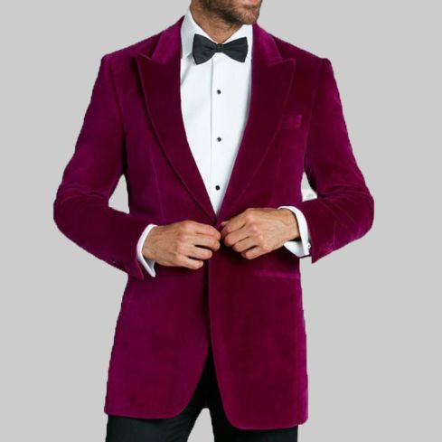 Raspberry Velvet Jacket for Men