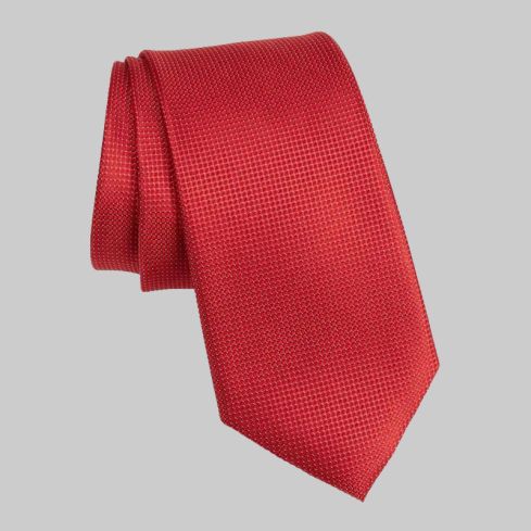RED SOLID SILK TIE