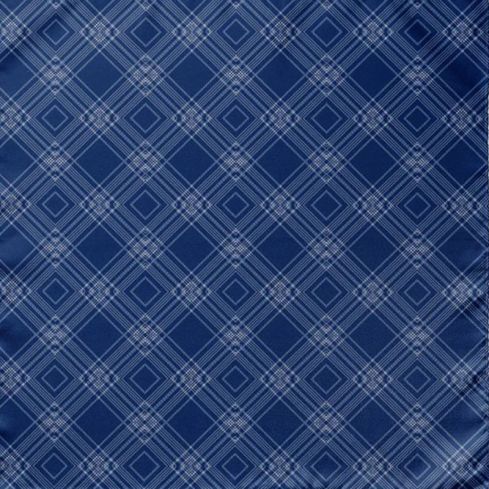 Scottish Blue Silk Pocket Square for Men