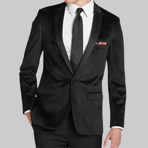 Slim Fit Black Dinner Jacket for Men