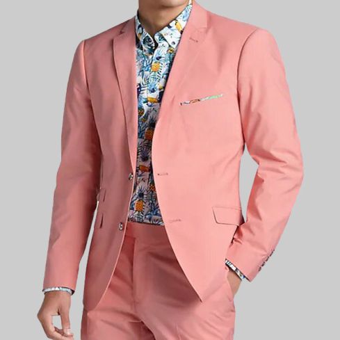 Slim Fit Classic Suit Peach for Men