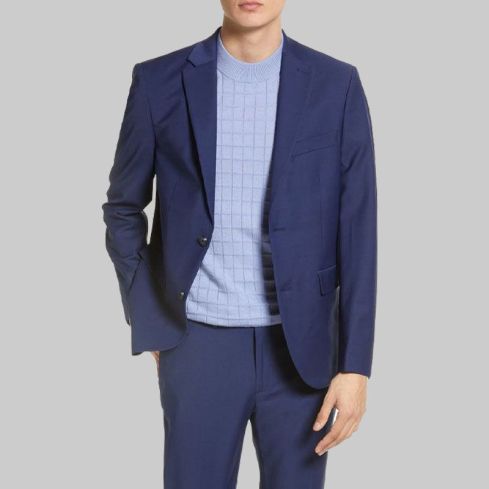 Solid-Extra-Trim-Wool-Blend-Sport Jacket